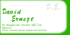 david ernszt business card